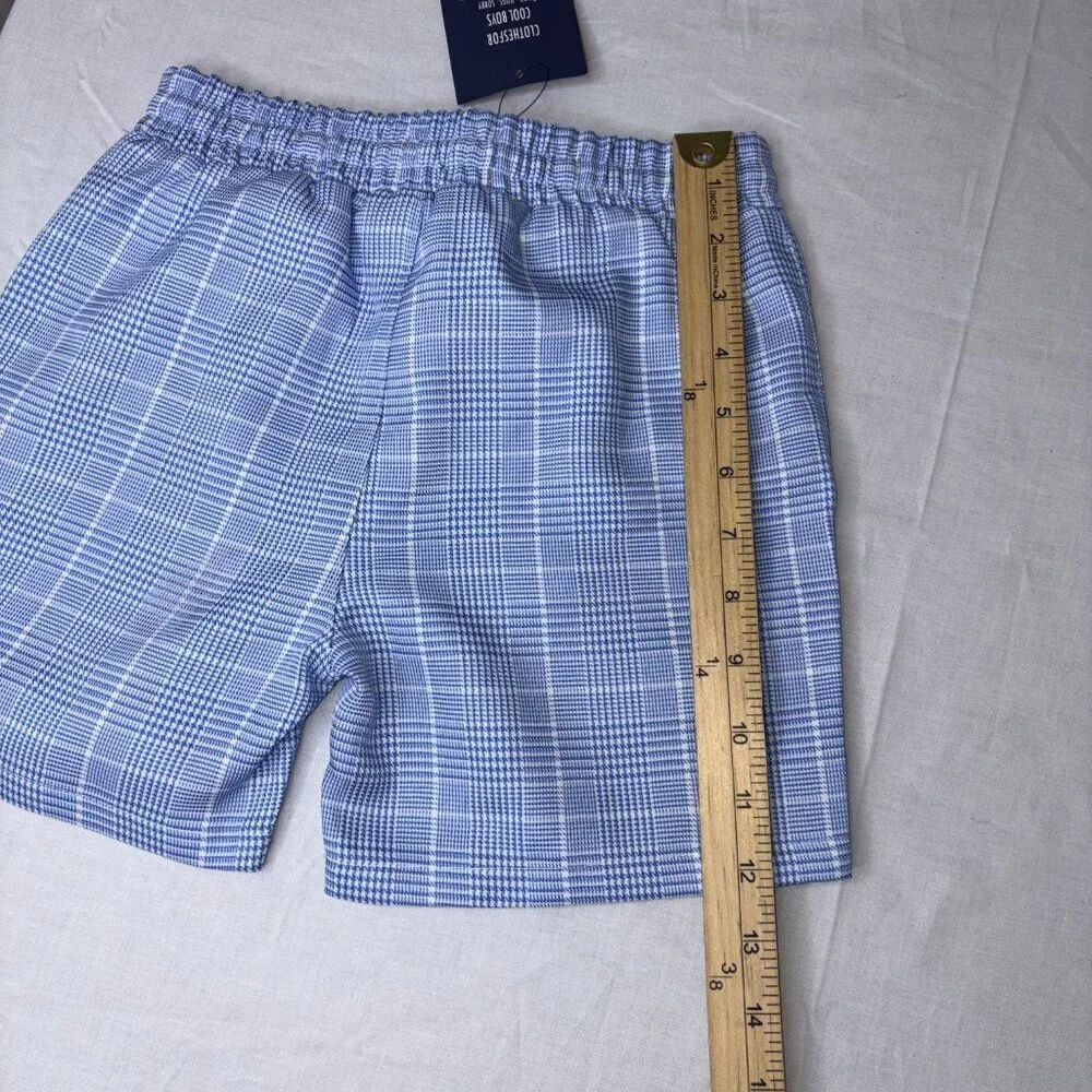 NEW NWT Me & Henry Blue White Herringbone Swim Shorts Bathingsuit 6/7Y Preppy